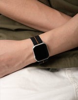 Apple Watch 錶帶 - 黑間橘傘帶