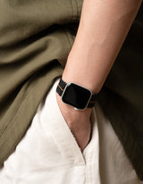 Apple Watch 錶帶 - 黑間橘傘帶