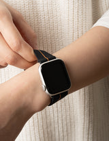 Apple Watch 錶帶 - 黑間橘傘帶